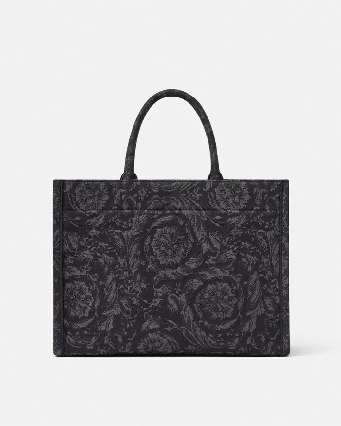 Totes WomenMen Versace Barocco Athena Medium Tote Bag Blackprint