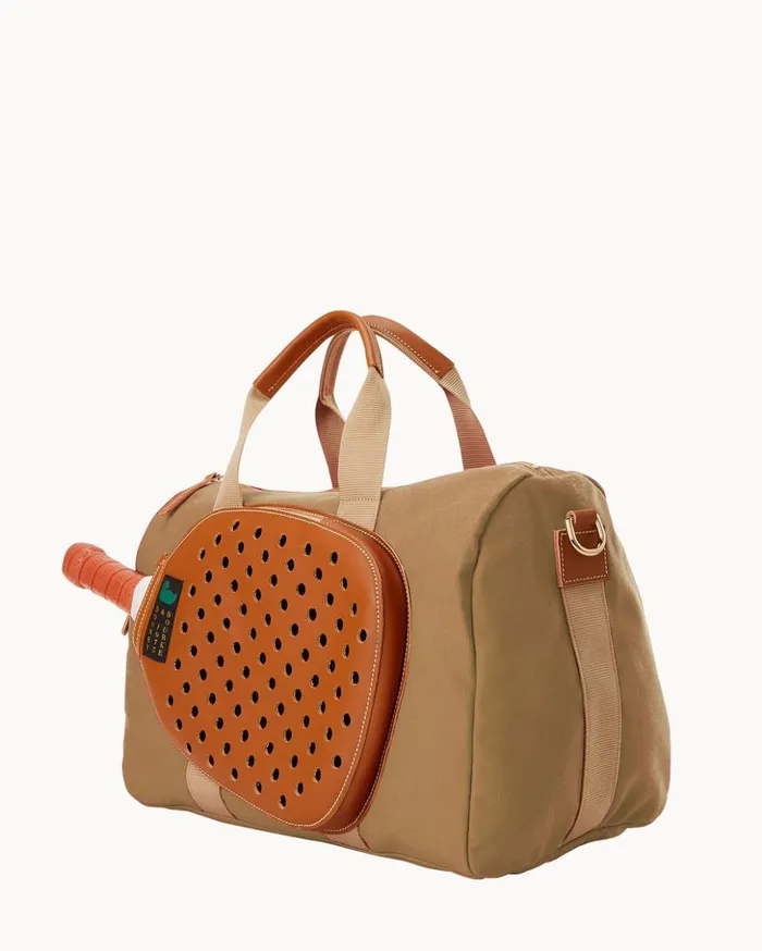 Travel Women Dooney and Bourke Canvas Pickleball Duffle 40 Beige Travel Women Dooney and Bourke Canvas Pickleball Duffle 40 Beige