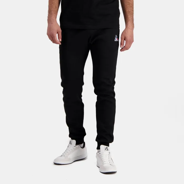 Trousers And Joggers Men Le Coq Sportif Essentiels Pantalon Slim Noir Homme Black