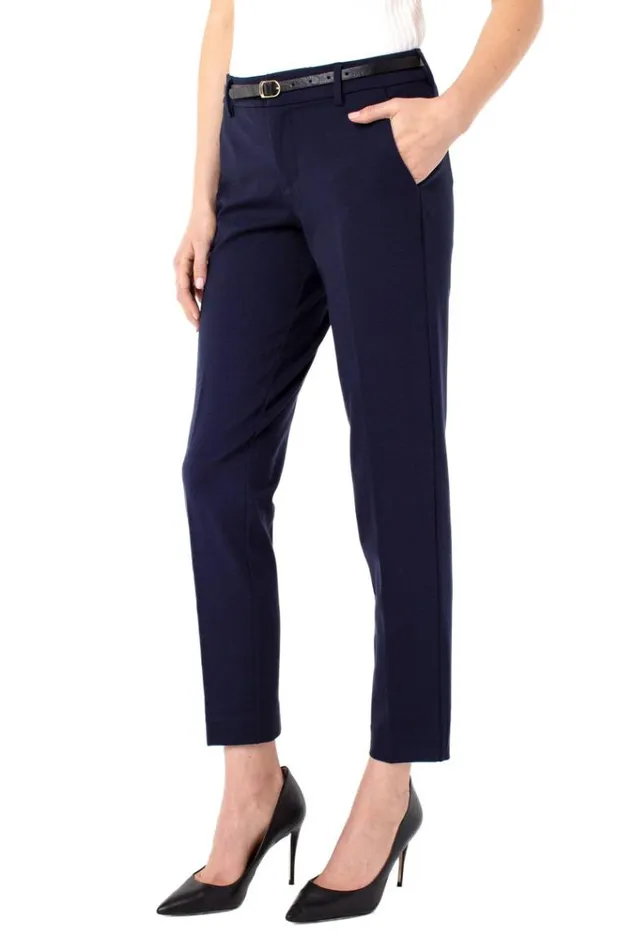 Trousers Women Liverpool Los Angeles Kelsey Knit Trouser Super Stretch Ponte Cadet Blue