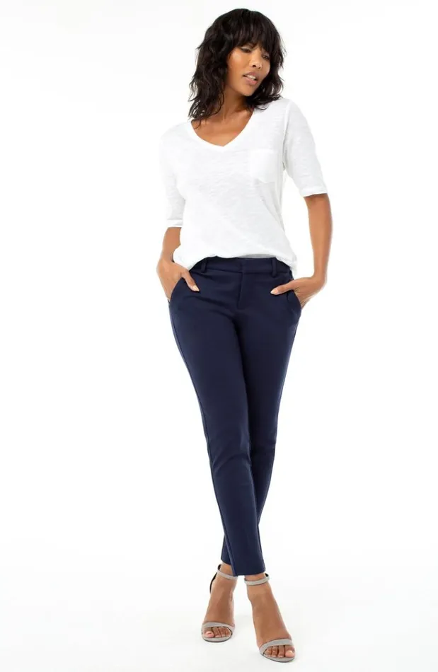 Trousers Women Liverpool Los Angeles Kelsey Knit Trouser Super Stretch Ponte Cadet Blue