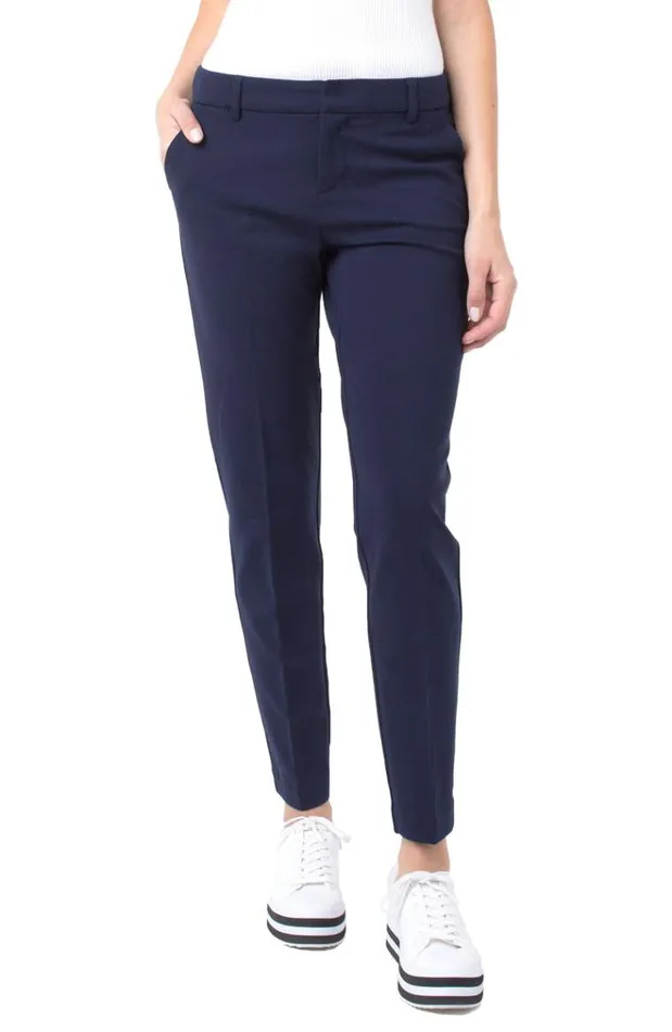 Trousers Women Liverpool Los Angeles Kelsey Knit Trouser Super Stretch Ponte Cadet Blue