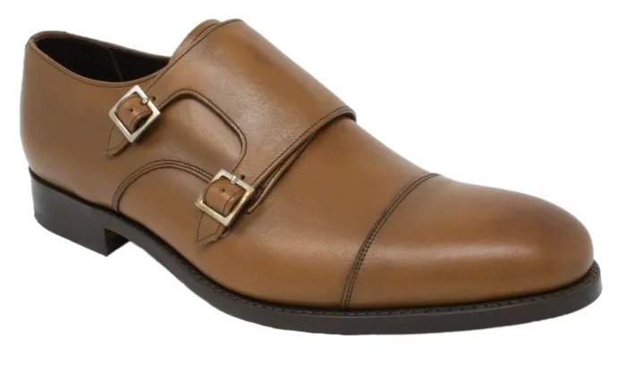 Tunstall 8211 Tobacco Mens Barker Shoes Mens Monk Straps