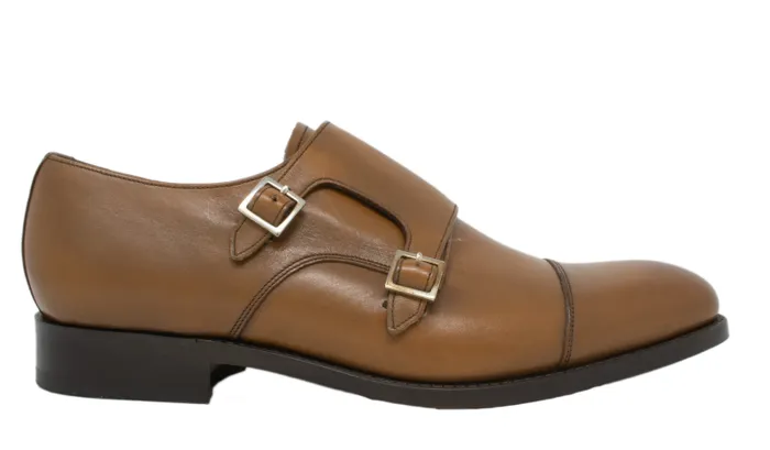 Tunstall 8211 Tobacco Mens Barker Shoes Mens Monk Straps