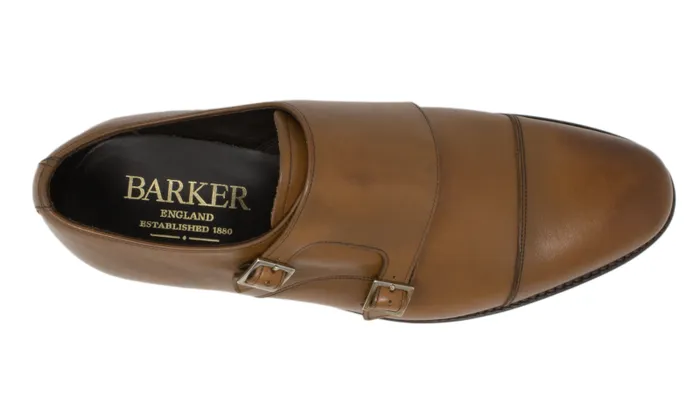 Tunstall 8211 Tobacco Mens Barker Shoes Mens Monk Straps