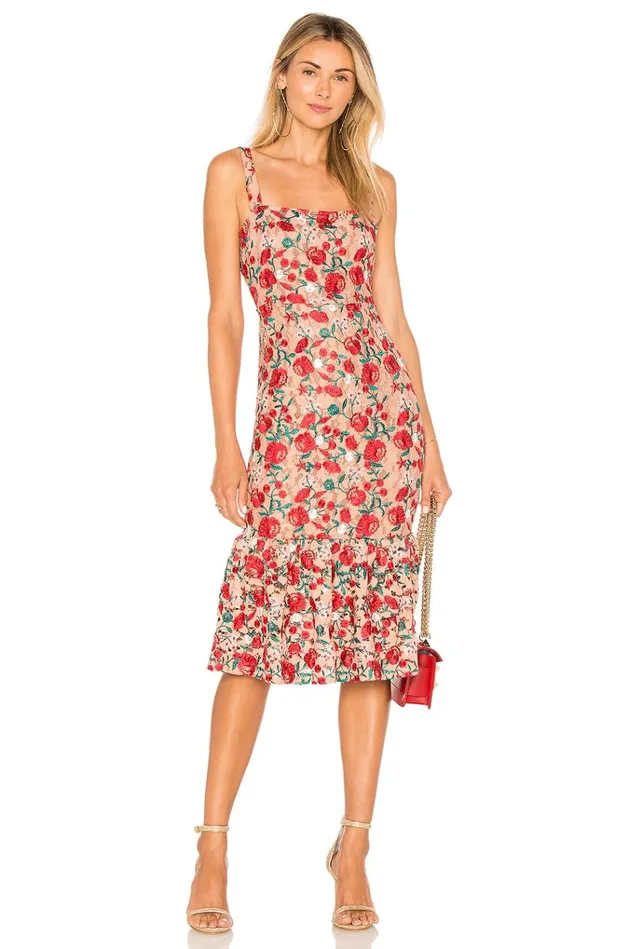 Under The Stars Midi Dark Nude Women Lovers Friends Dresses