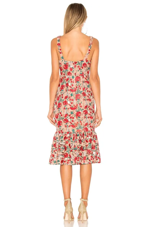 Under The Stars Midi Dark Nude Women Lovers Friends Dresses