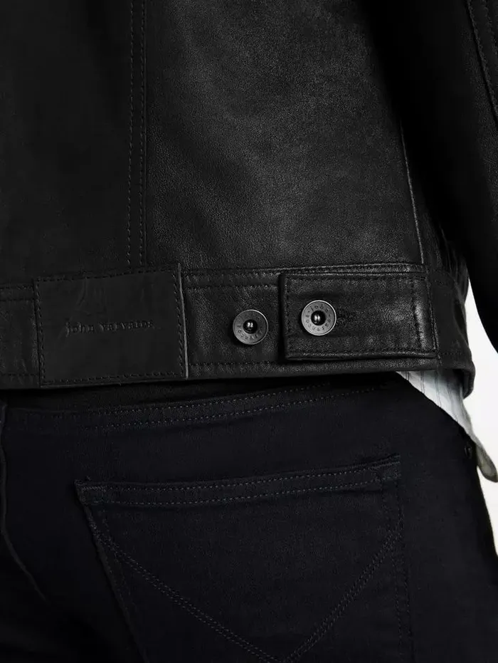 Unisex ANDREW TRUCKER Black John Varvatos Leather Jackets