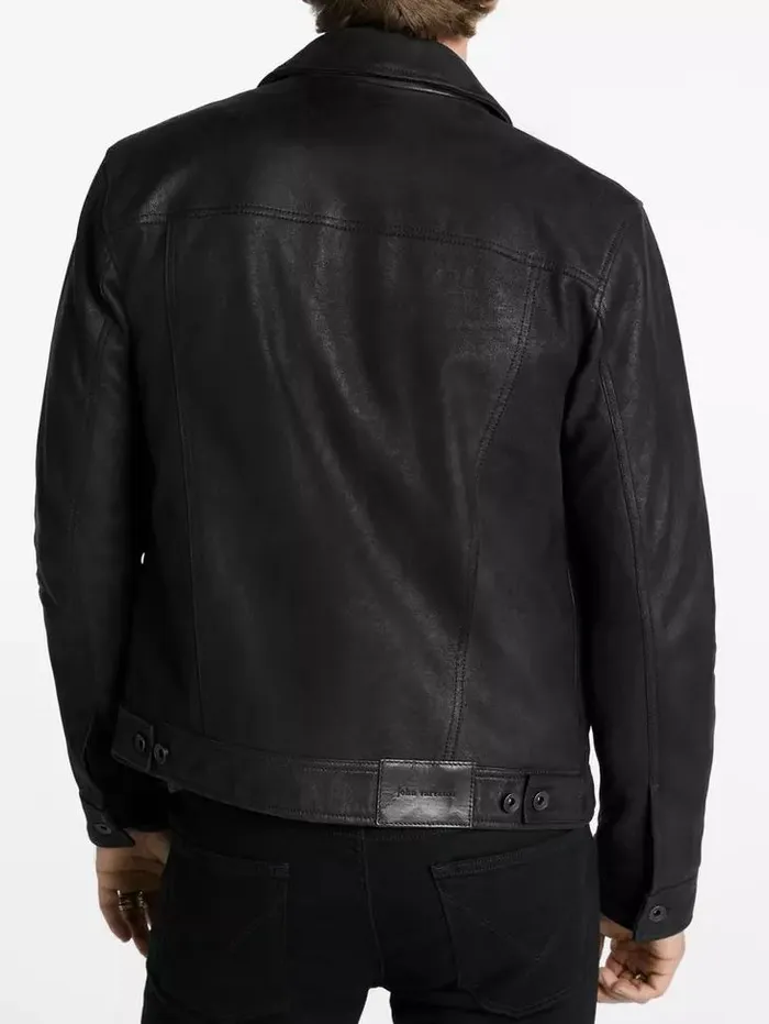 Unisex ANDREW TRUCKER Black John Varvatos Leather Jackets