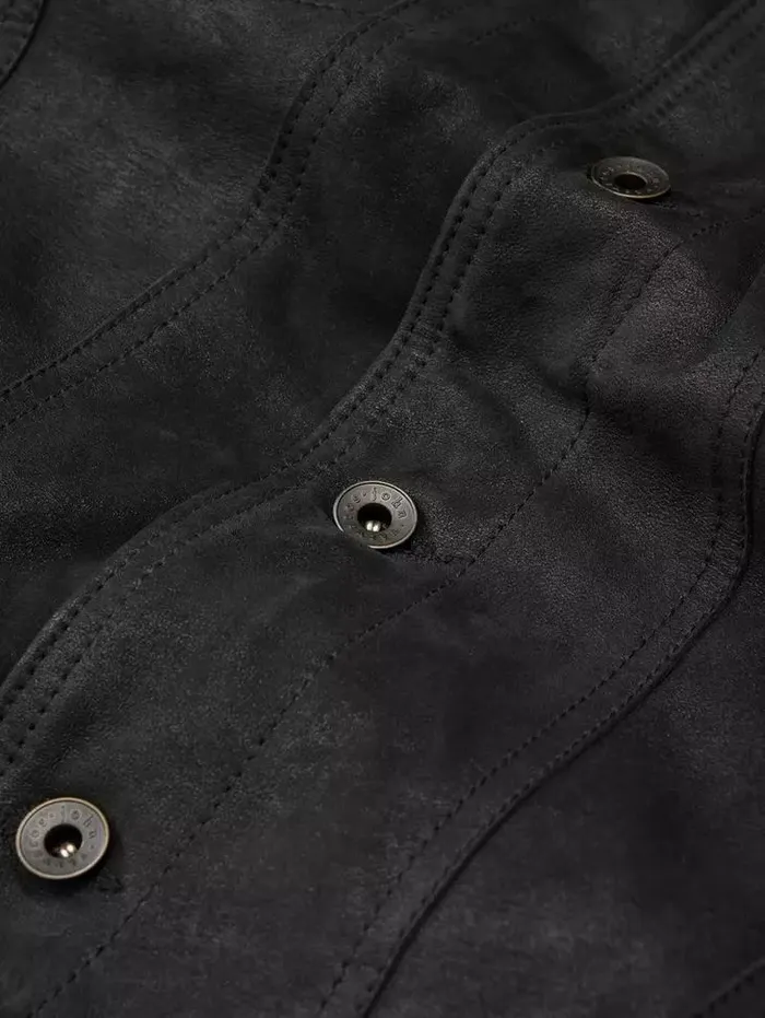 Unisex ANDREW TRUCKER Black John Varvatos Leather Jackets