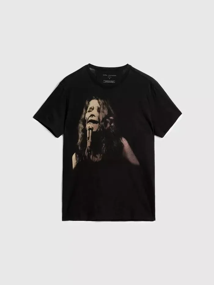 Unisex JANIS JOPLIN TEE Black John Varvatos Graphic Tees