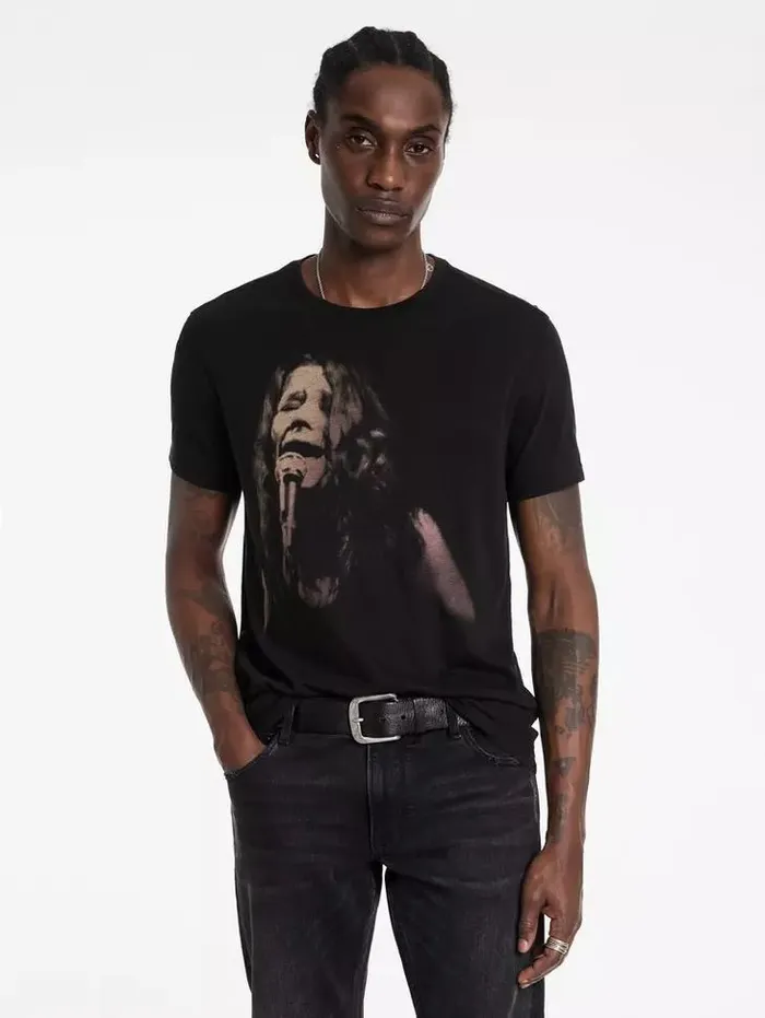 Unisex JANIS JOPLIN TEE Black John Varvatos Graphic Tees