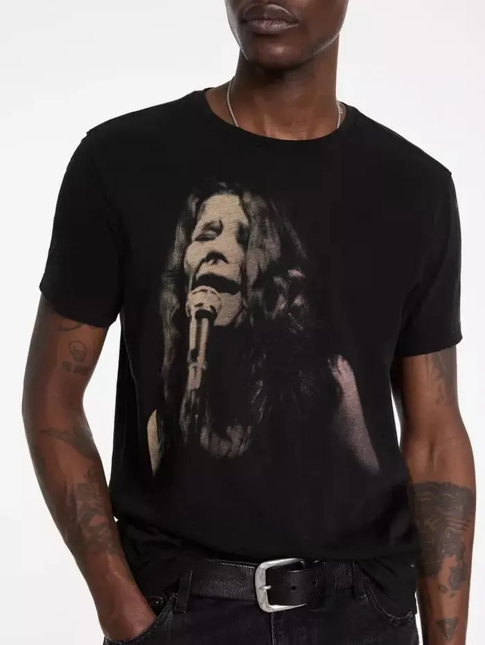 Unisex JANIS JOPLIN TEE Black John Varvatos Graphic Tees