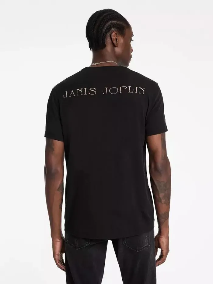 Unisex JANIS JOPLIN TEE Black John Varvatos Graphic Tees