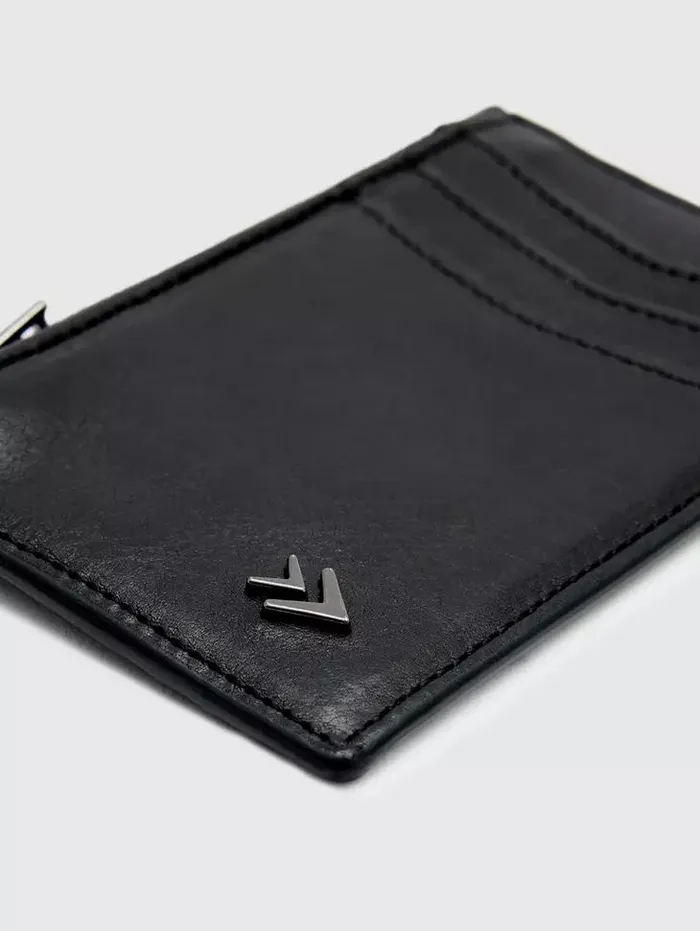 Unisex LONG ZIP CARD CASE Black John Varvatos Leather Wallets