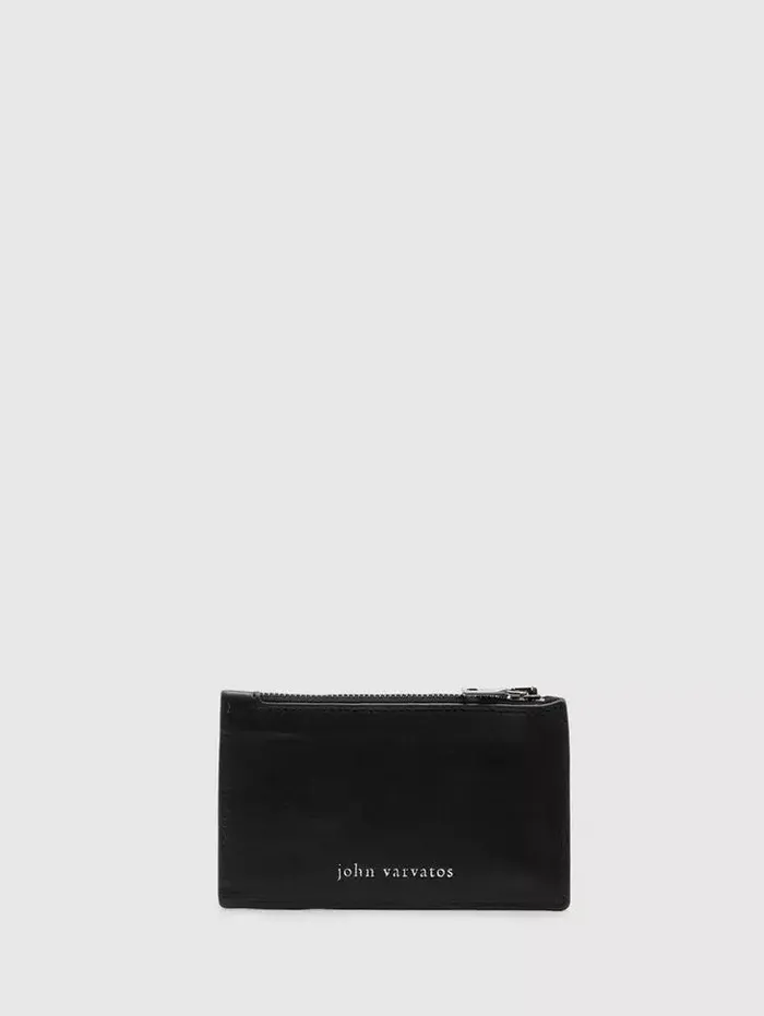 Unisex LONG ZIP CARD CASE Black John Varvatos Leather Wallets