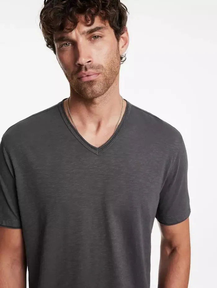 Unisex MILES VNECK Deep Charcoal John Varvatos T Shirts