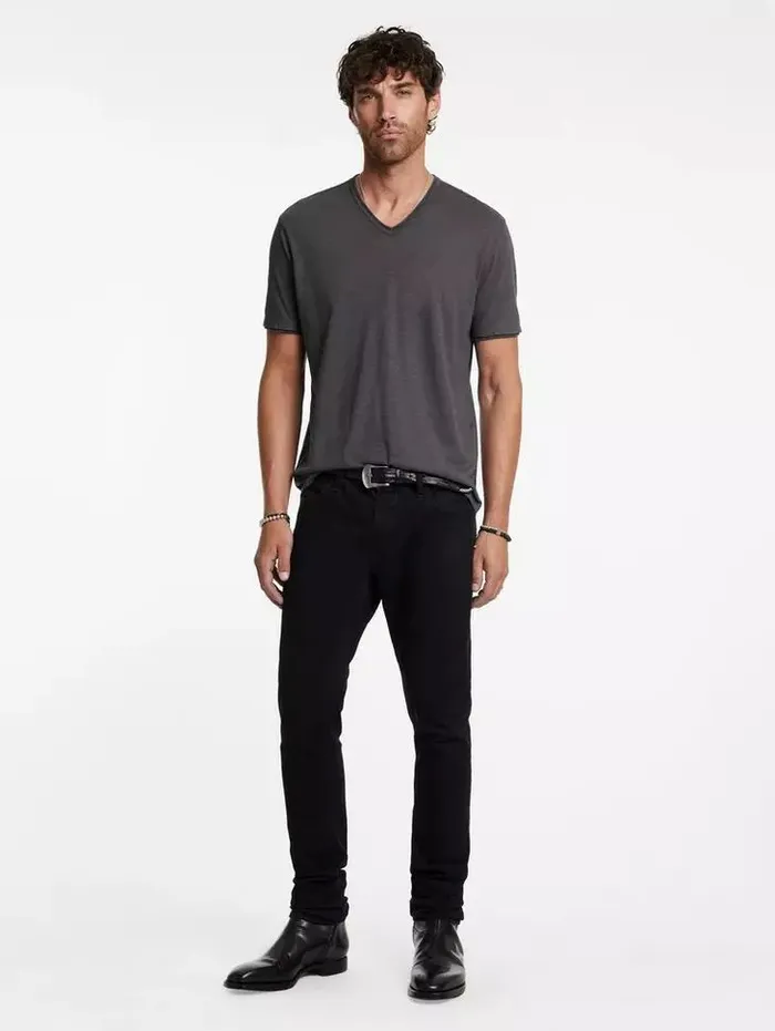 Unisex MILES VNECK Deep Charcoal John Varvatos T Shirts