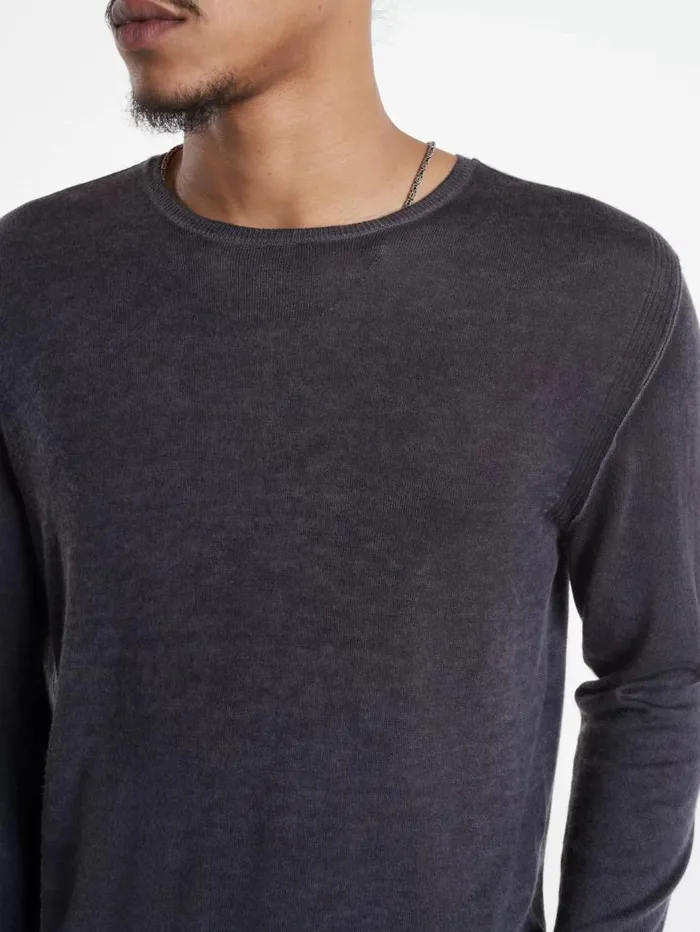Unisex PETE CREW NECK SWEATER Med Grey John Varvatos Featured