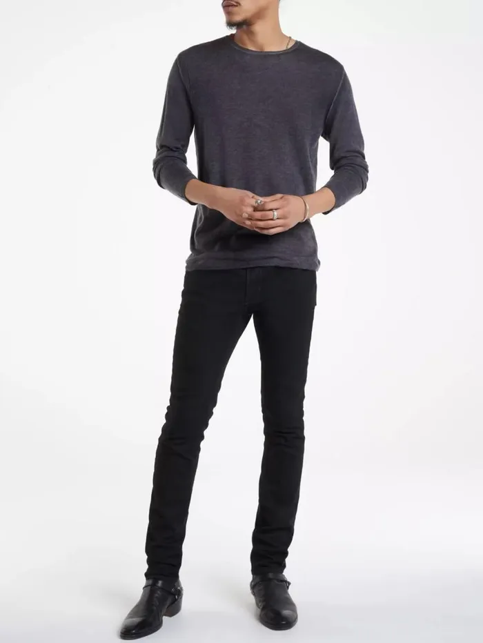 Unisex PETE CREW NECK SWEATER Med Grey John Varvatos Featured