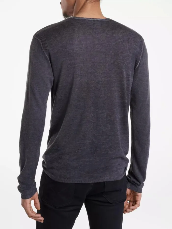Unisex PETE CREW NECK SWEATER Med Grey John Varvatos Featured