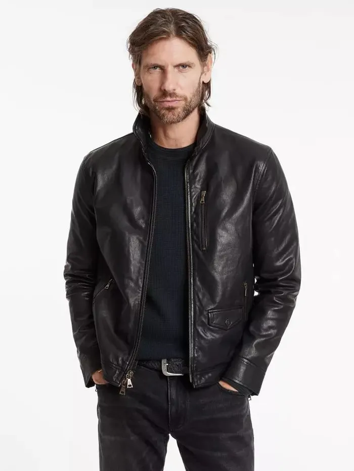 Unisex YORK JACKET Black John Varvatos Leather Jackets