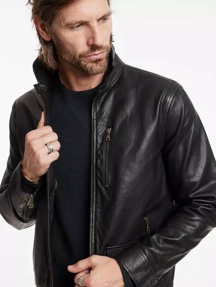 Unisex YORK JACKET Black John Varvatos Leather Jackets
