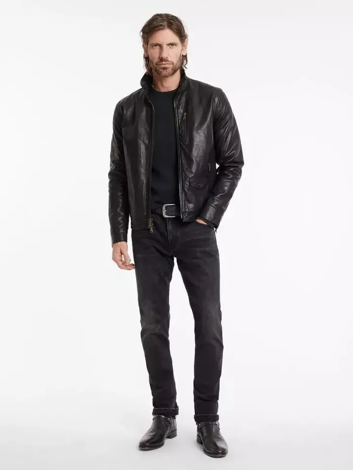 Unisex YORK JACKET Black John Varvatos Leather Jackets