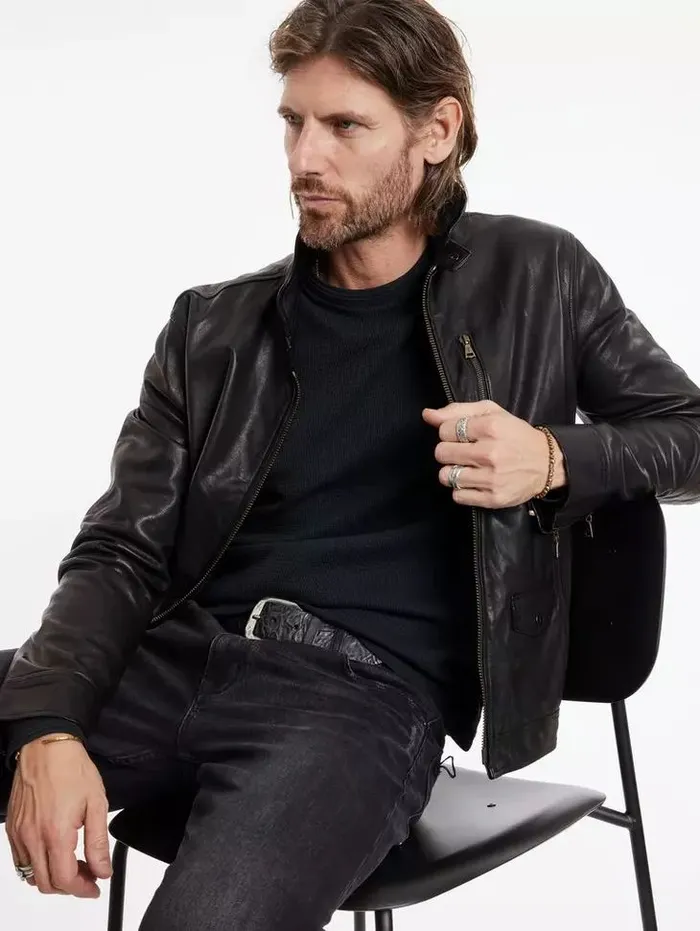 Unisex YORK JACKET Black John Varvatos Leather Jackets