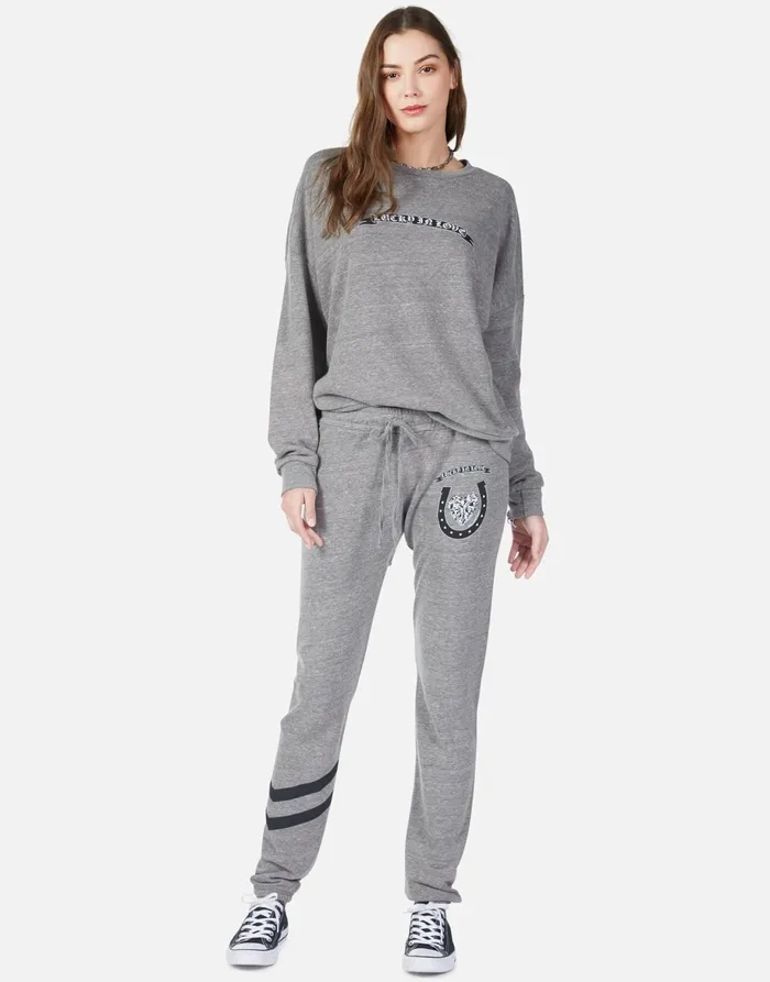 Uri Lucky In Love Heather Grey Women039s Lauren Moshi Long Sweatpants