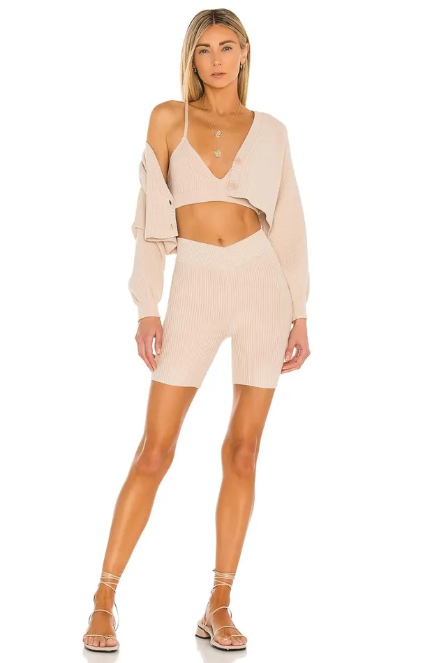 V Waist Biker Shorts Nude Women Lovers Friends Shorts