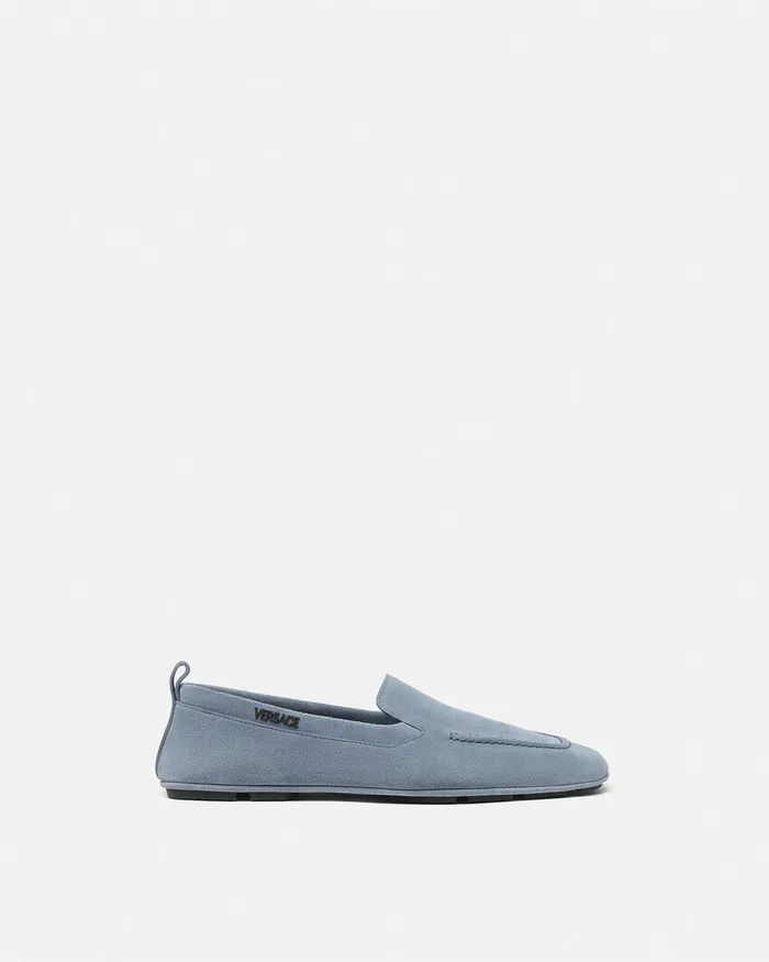 Villa Men Versace Villa Suede Driver Shoes Light Blue