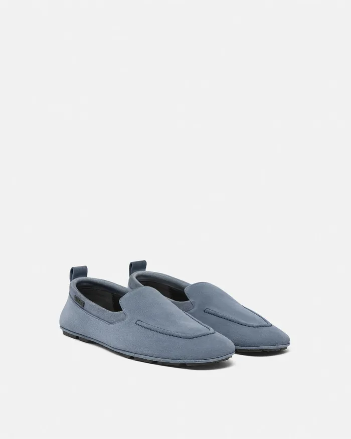 Villa Men Versace Villa Suede Driver Shoes Light Blue