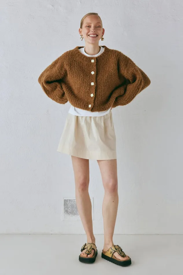 VRG GRL JumpersSweaters Women Elsie Knit Cardigan Copper