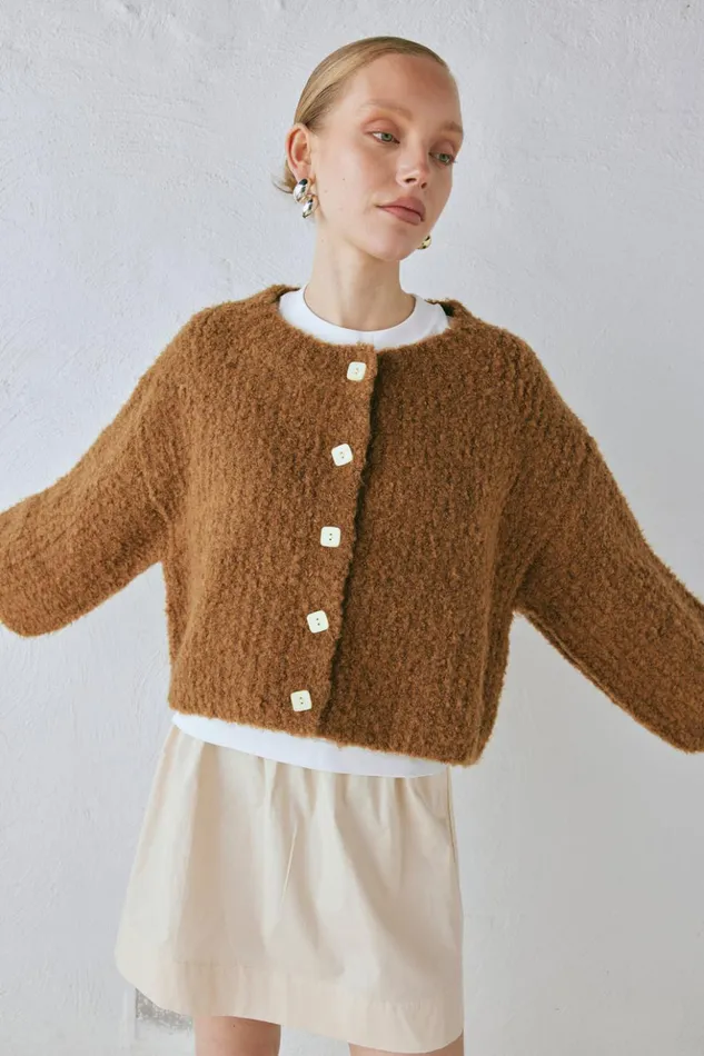 VRG GRL JumpersSweaters Women Elsie Knit Cardigan Copper