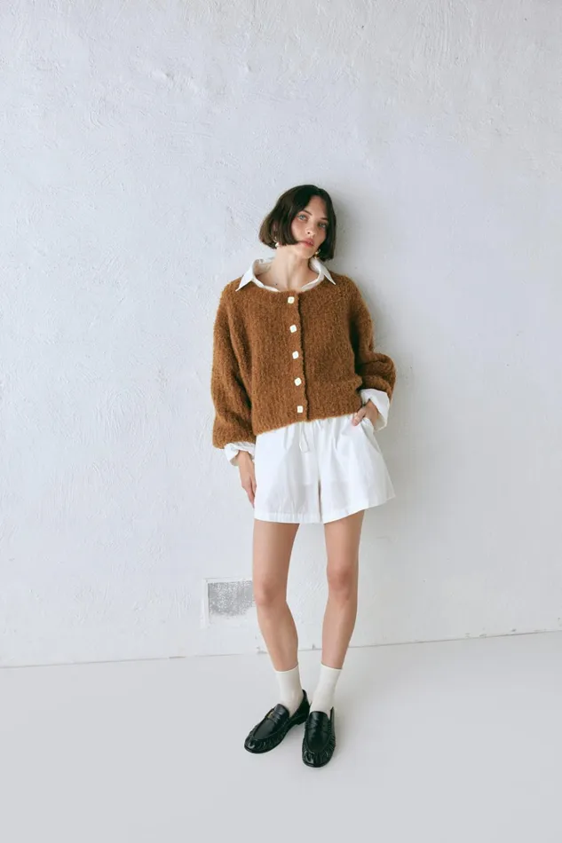 VRG GRL JumpersSweaters Women Elsie Knit Cardigan Copper