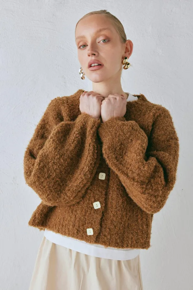 VRG GRL JumpersSweaters Women Elsie Knit Cardigan Copper