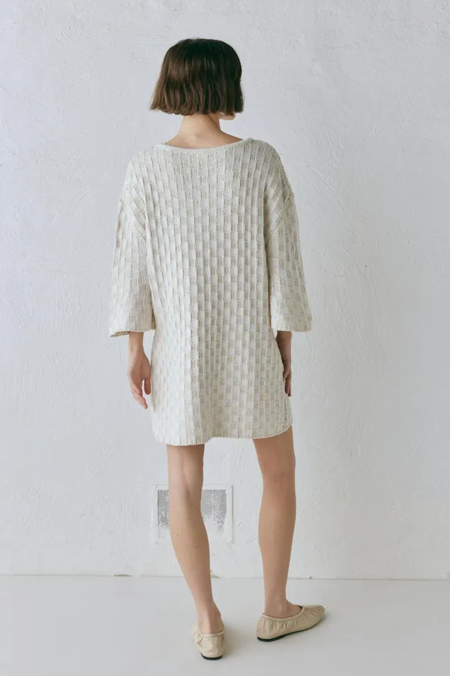 VRG GRL Long Sleeve Women Pia Knit Tunic Cream