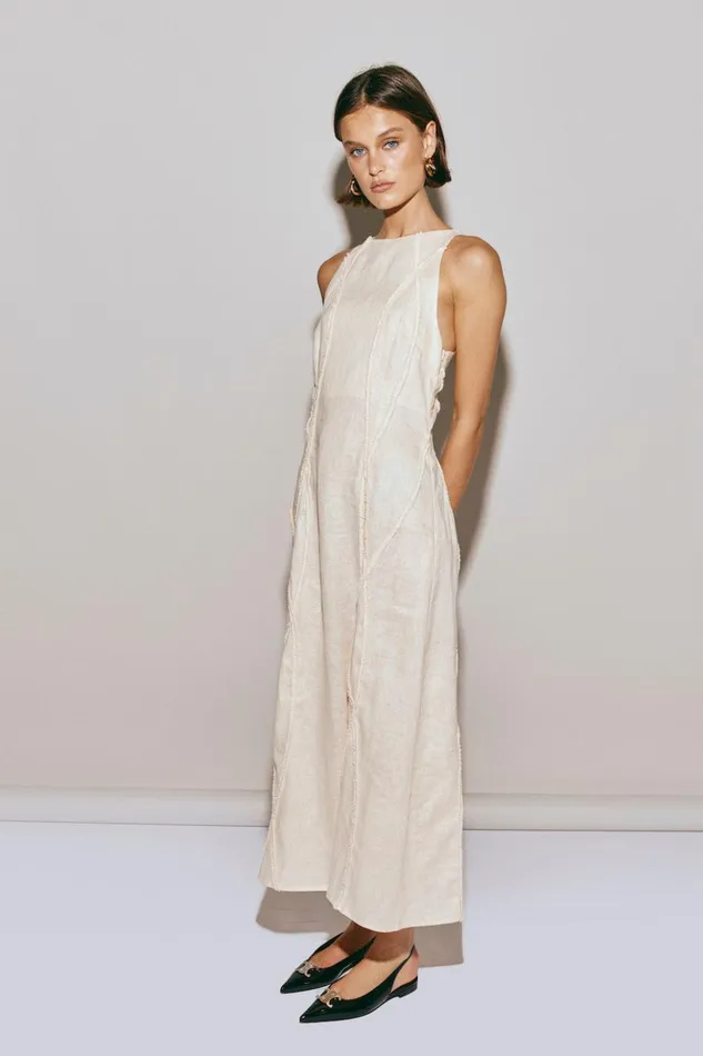 VRG GRL MidiMaxi Dresses Women Ana Linen Maxi Dress Wave