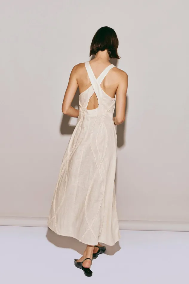 VRG GRL MidiMaxi Dresses Women Ana Linen Maxi Dress Wave VRG GRL MidiMaxi Dresses Women Ana Linen Maxi Dress Wave