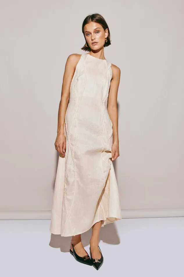 VRG GRL MidiMaxi Dresses Women Ana Linen Maxi Dress Wave VRG GRL MidiMaxi Dresses Women Ana Linen Maxi Dress Wave