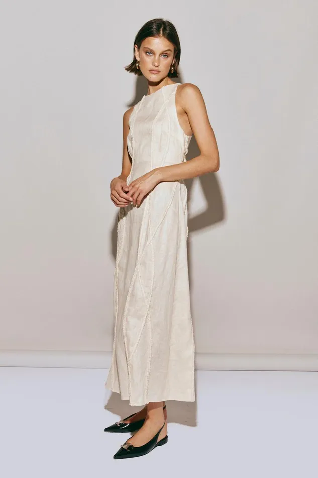 VRG GRL MidiMaxi Dresses Women Ana Linen Maxi Dress Wave VRG GRL MidiMaxi Dresses Women Ana Linen Maxi Dress Wave