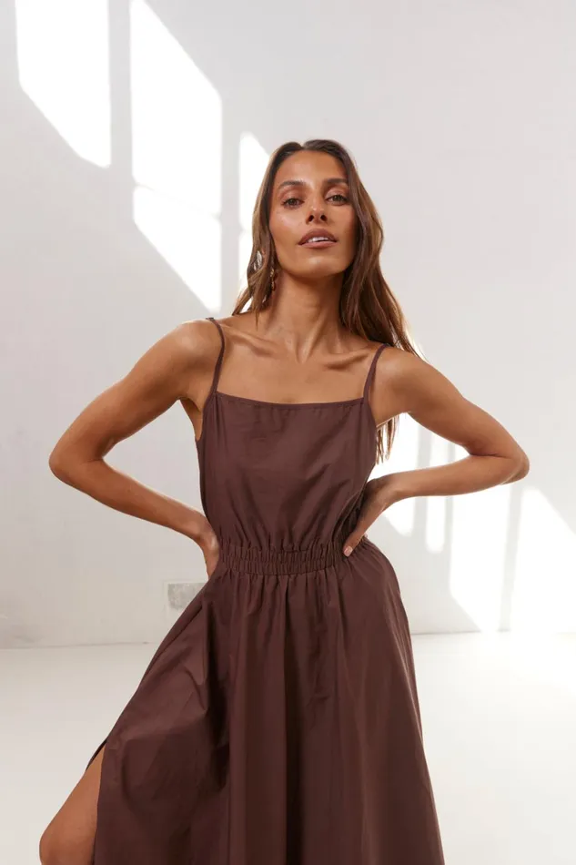 VRG GRL MidiMaxi Dresses Women Lou Maxi Dress Chocolate