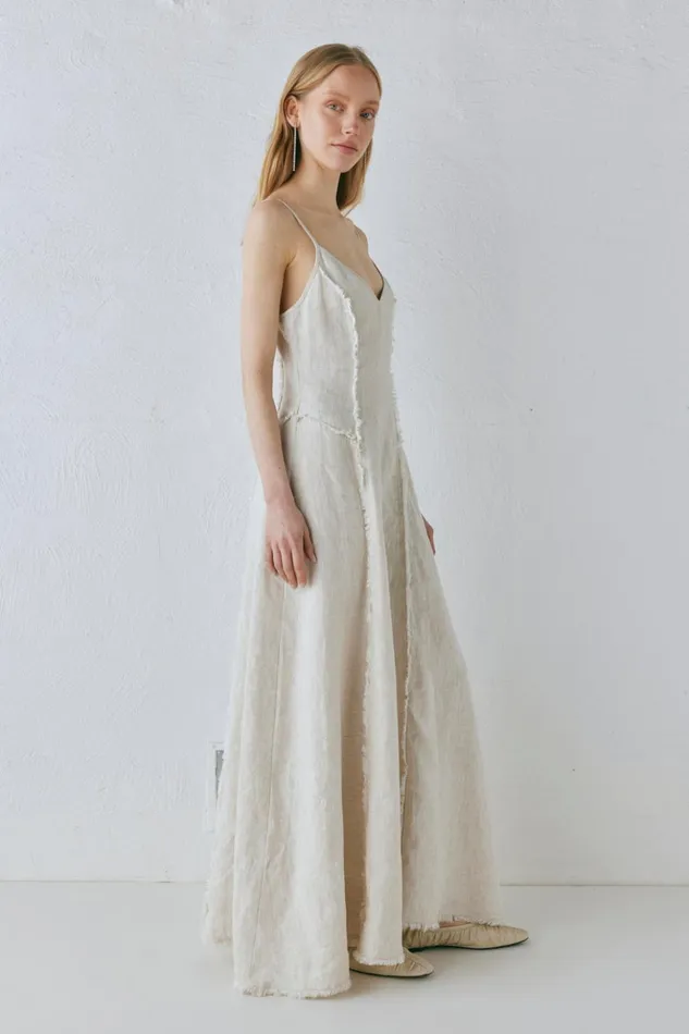 VRG GRL MidiMaxi Dresses Women Thea Linen Maxi Dress Natural
