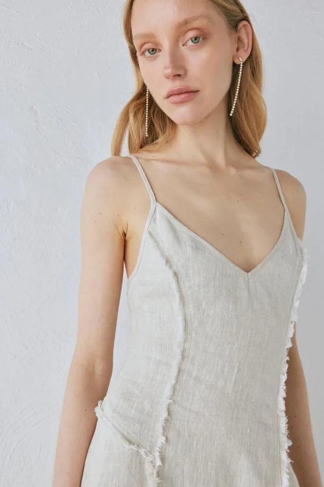 VRG GRL MidiMaxi Dresses Women Thea Linen Maxi Dress Natural