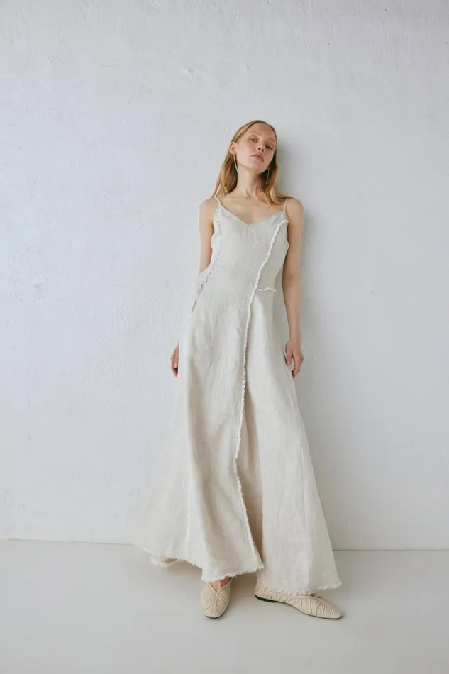 VRG GRL MidiMaxi Dresses Women Thea Linen Maxi Dress Natural