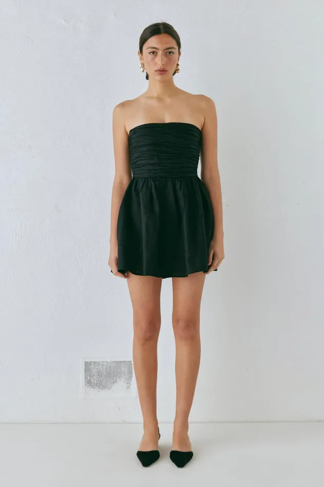 VRG GRL Mini Dresses Women Saint Malo Linen Mini Dress Black
