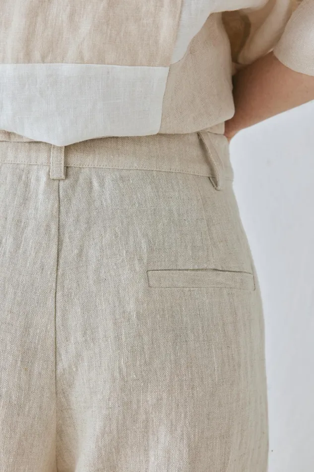 VRG GRL Pants Women Goldie Linen Pants Oatmeal VRG GRL Pants Women Goldie Linen Pants Oatmeal