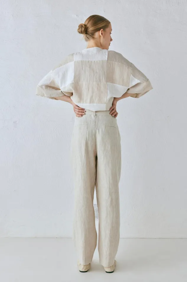 VRG GRL Pants Women Goldie Linen Pants Oatmeal VRG GRL Pants Women Goldie Linen Pants Oatmeal