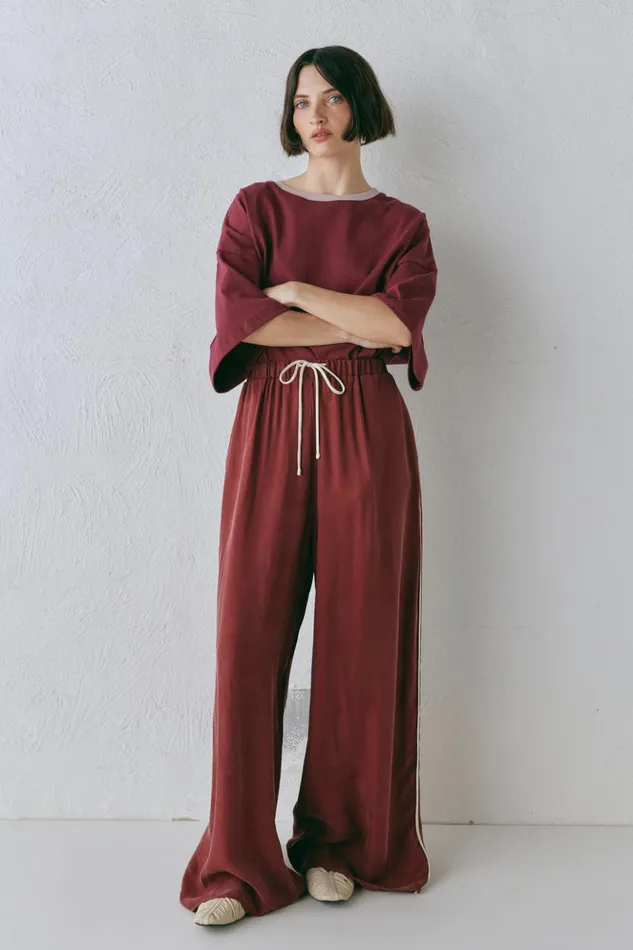 VRG GRL Pants Women Moonscapes Pants Wine VRG GRL Pants Women Moonscapes Pants Wine